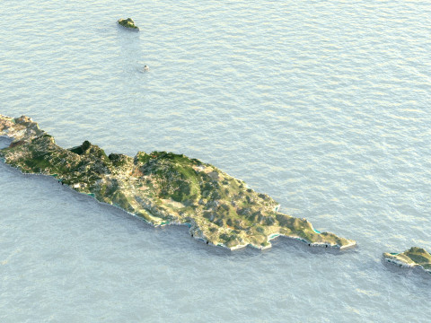 Anguilla Terrain Map Model 3D