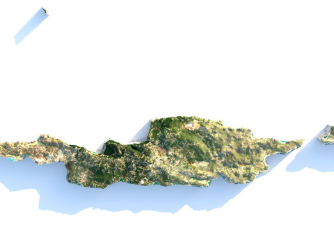 Anguilla Terrain Map Model 3D