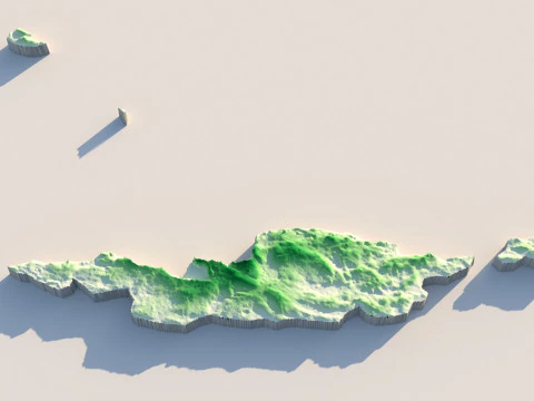 Anguilla-Gel&auml;ndekarte 3D Modell