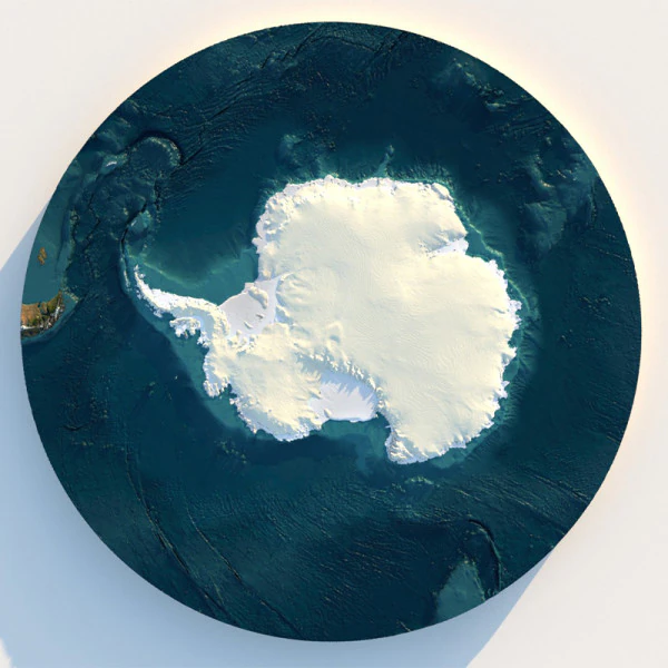 Antarctica Terrain Map 3D Model .c4d .max .obj .3ds .fbx .stl .blend 
