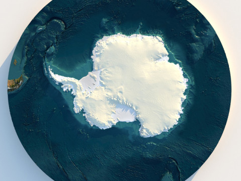 Antarctica Terrain Map 3D Model