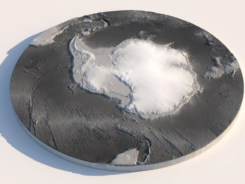 Antarctica Terrain Map 3D Model