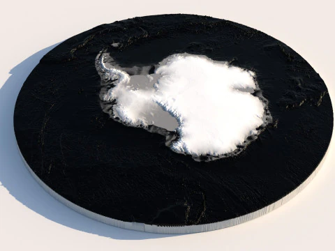 Antarctica Terrain Map 3D Model