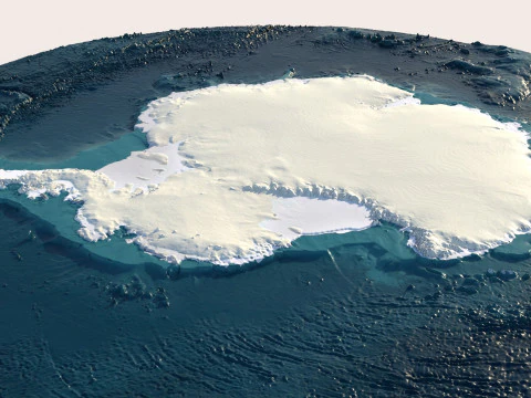 Antarctica Terrain Map 3D Model