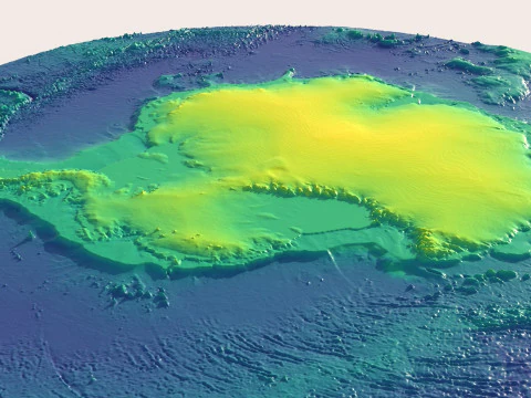Antarctica Terrain Map 3D Model