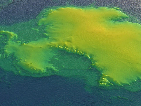 Antarctica Terrain Map 3D Model