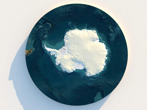 Antarctica Terrain Map 3D Model