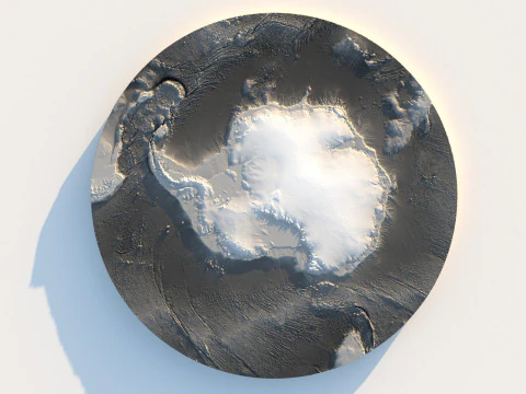 Antarctica Terrain Map 3D Model