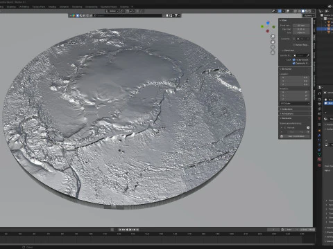 Antarctica Terrain Map 3D Model