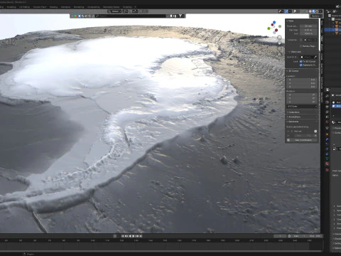 Antarctica Terrain Map 3D Model