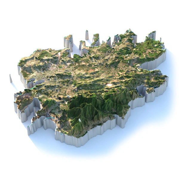 Antigua and Barbuda Terrain Map 3D Model .c4d .max .obj .3ds .fbx .stl .blend 