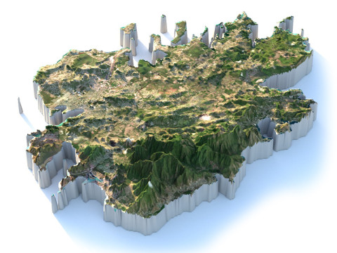 Antigua and Barbuda Terrain Map Modelo 3D