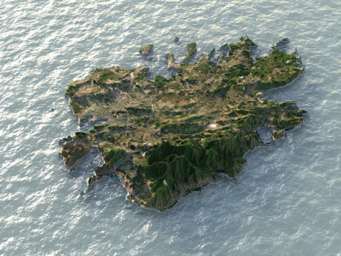 Antigua and Barbuda Terrain Map 3D Model