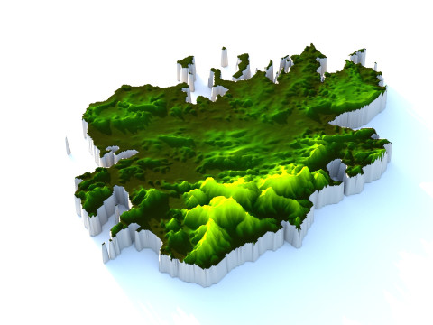 Antigua and Barbuda Terrain Map 3D Model