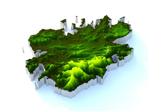 Antigua and Barbuda Terrain Map 3D Model