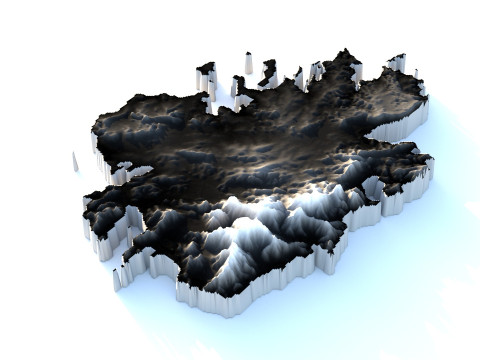 Antigua and Barbuda Terrain Map 3D Model