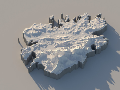 Antigua and Barbuda Terrain Map 3D Model