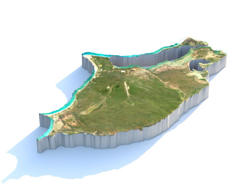 Antigua and Barbuda Terrain Map 3D Model