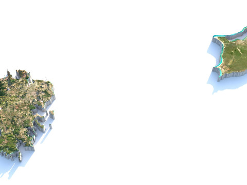 Antigua and Barbuda Terrain Map 3D Model