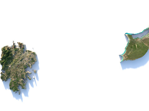 Antigua and Barbuda Terrain Map 3D Model
