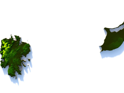 Antigua and Barbuda Terrain Map 3D Model