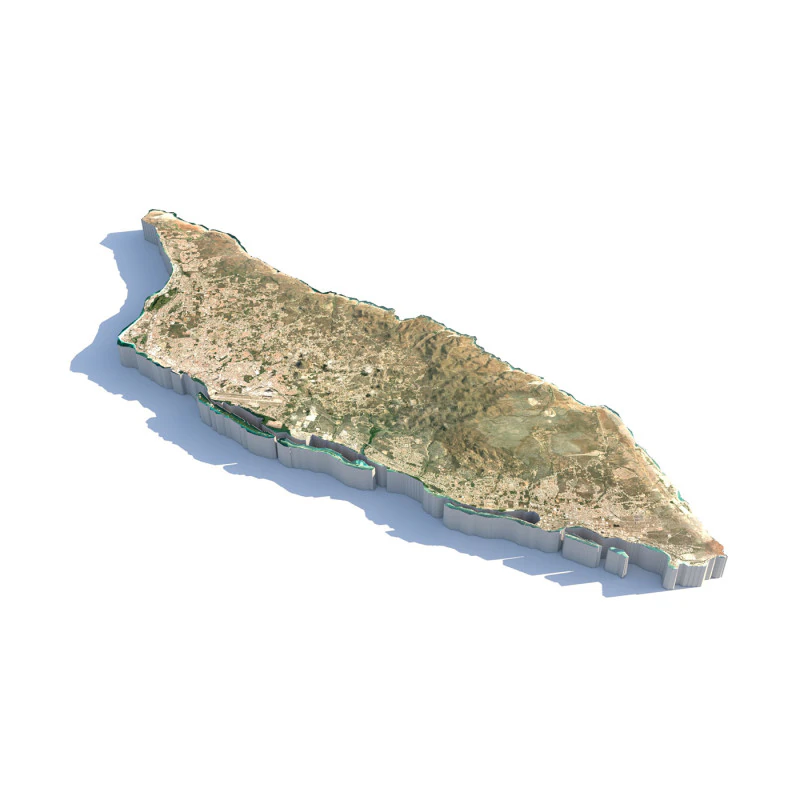 Argentina Terrain Map 3D Model .c4d .max .obj .3ds .fbx .stl .blend