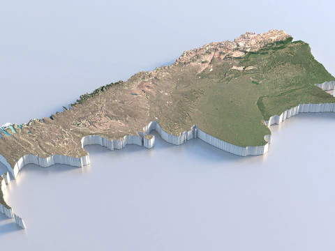 Argentina Terrain Map 3D Model
