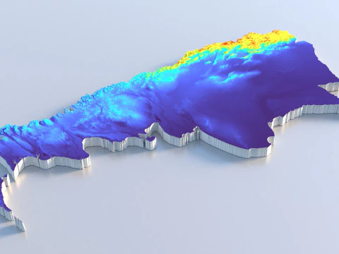 Argentina Terrain Map 3D Model