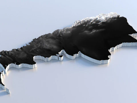 Argentina Terrain Map 3D Model
