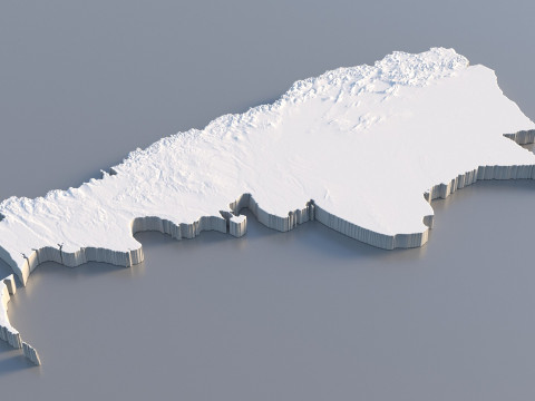 Argentina Terrain Map 3D 모델