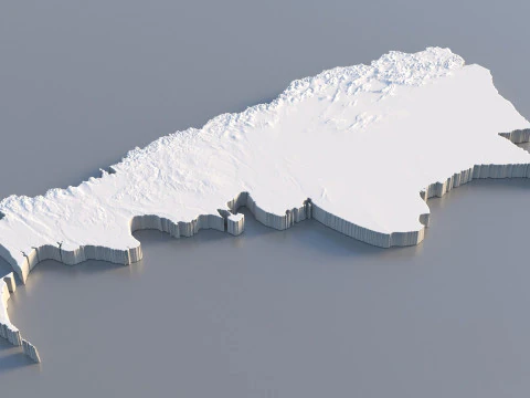 Argentina Terrain Map 3D Model