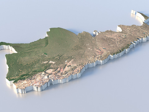 Argentina Terrain Map 3D 모델
