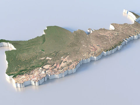 Argentina Terrain Map 3D Model