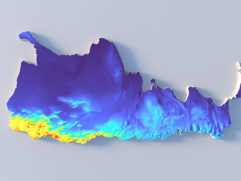 Argentina Terrain Map 3D Model