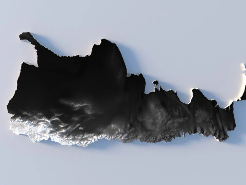 Argentina Terrain Map 3D Model