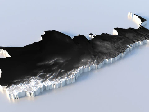 Argentina Terrain Map 3D Model