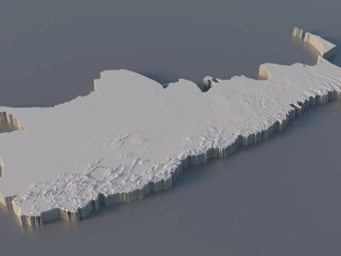 Argentina Terrain Map 3D Model