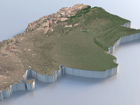 Argentina Terrain Map 3D Model