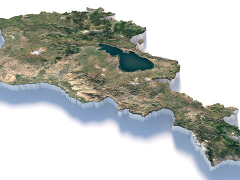 Armenia Terrain Map 3D-Modell
