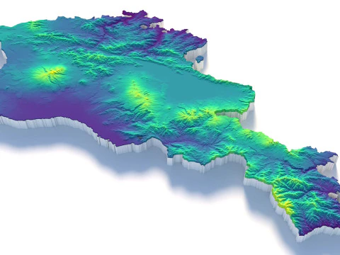 Armenia Terrain Map 3D Model