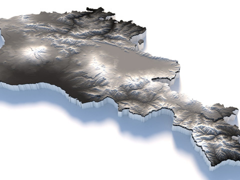Armenia Terrain Map 3D-Modell