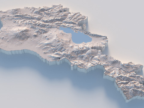 Armenia Terrain Map 3D-Modell