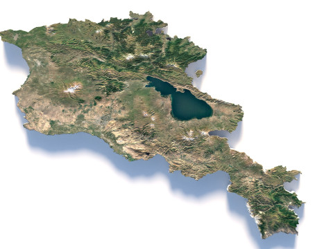 Armenia Terrain Map 3D-Modell