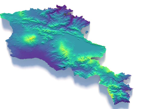 Armenia Terrain Map 3D Model