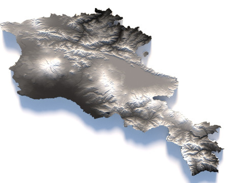 Armenia Terrain Map 3D-Modell