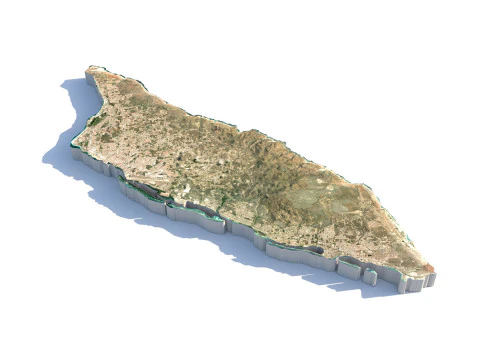 Aruba Terrain Map 3D Model