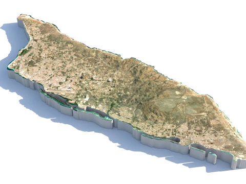Aruba Terrain Map 3D Model