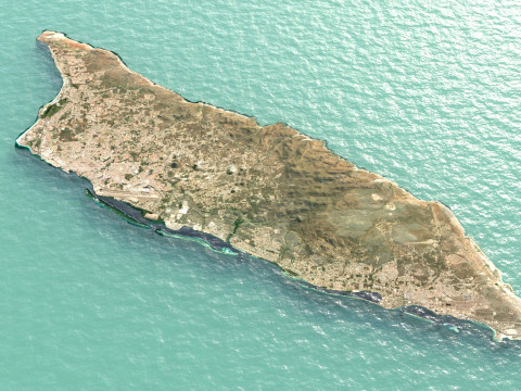 Aruba Terrain Map 3D Модель