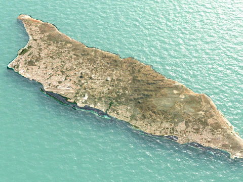 Aruba Terrain Map 3D Model
