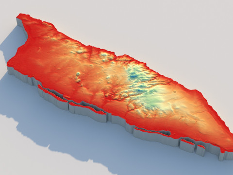 Aruba Terrain Map 3D Модель